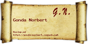 Gonda Norbert névjegykártya